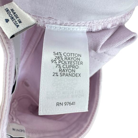 J. Jill Denim Cotton Blend Very Light Purple Mid Rise Slim Ankle Jeans Size 4 - Picture 7 of 8